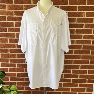 -Columbia PFG Tamiami White S/S Lightweight Cool Comfortable Men's Big & Tall 3X